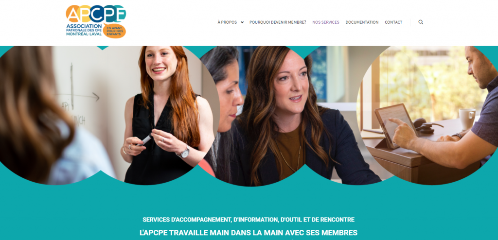 l’Association patronale des Centres de la petite enfance (APCPE), une association d’employeurs qui représente 65 CPE de la région de Montréal et Laval